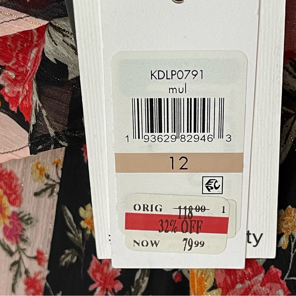 Kensie Mixed-Print High-Low Dress Size 12 - Picture 9 of 10